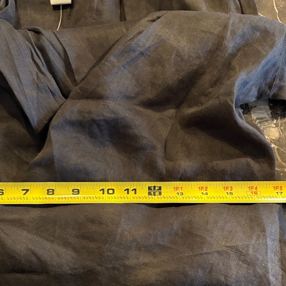 Soft Surroundings Linen Charcoal Wrap Dress - Picture 14 of 14